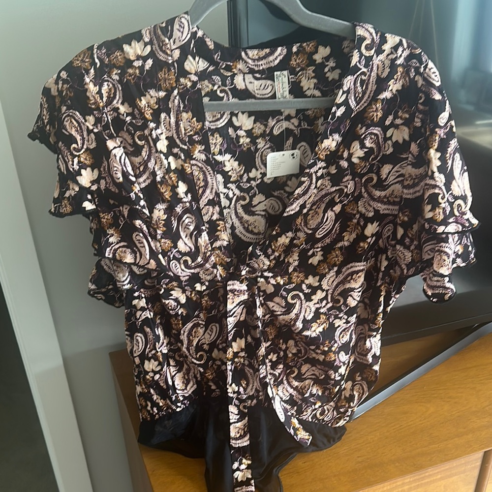 Free People Floral Paisley Bodysuit